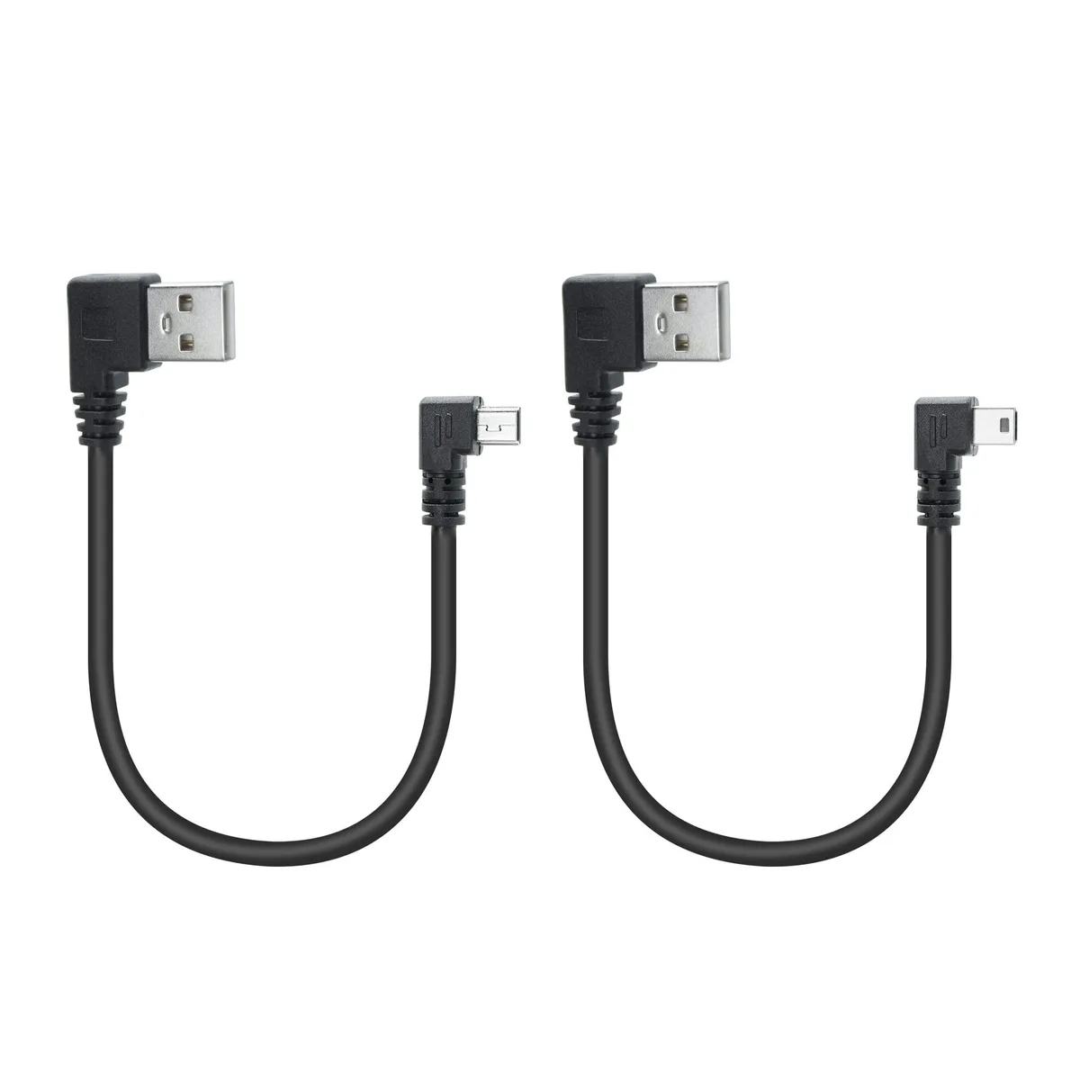 Vszerda Vszerda Mini USB 2.0 Cable 25 cm 90° Left &amp; Right Angle 2-Pack — product photo