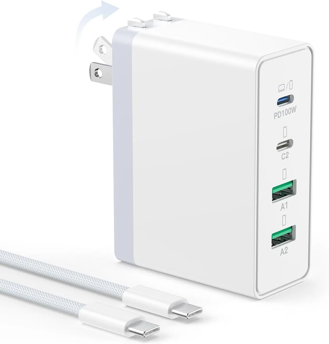 Capezio Capezio 140W 4-Port USB-C Charger with 6ft Cable — product photo
