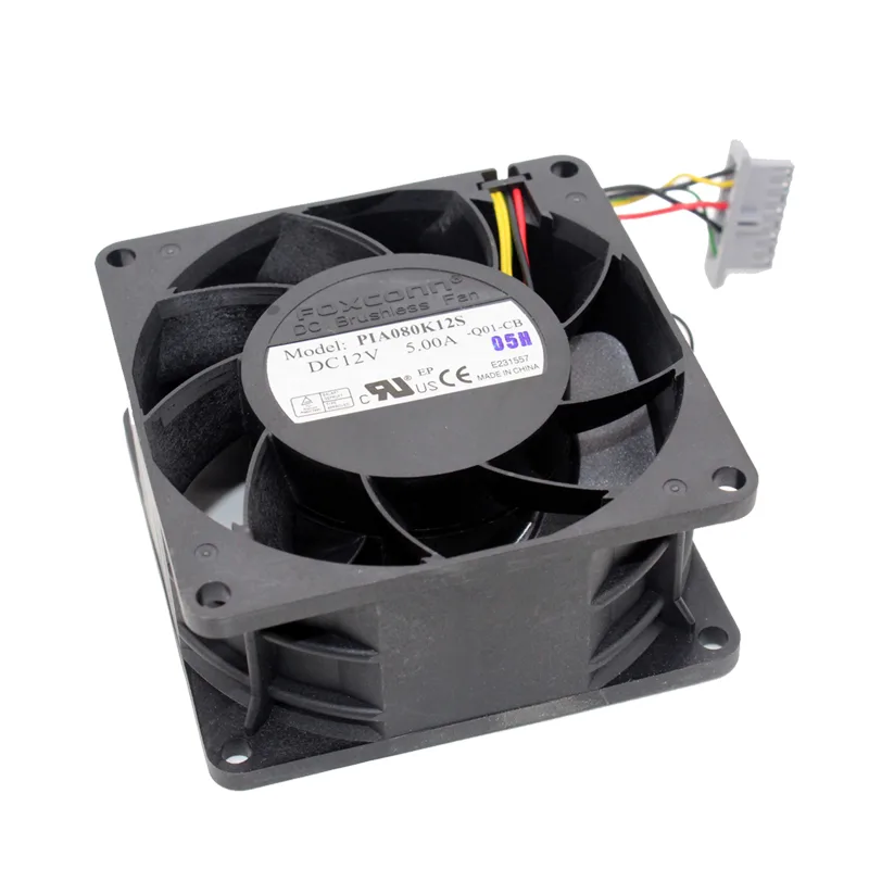 Zyvpee Zyvpee PIA080K12S -Q01-CB 80mm 38mm 12V 5A 7000 RPM 80 CFM 50 dBA 2 Ball Black — product photo