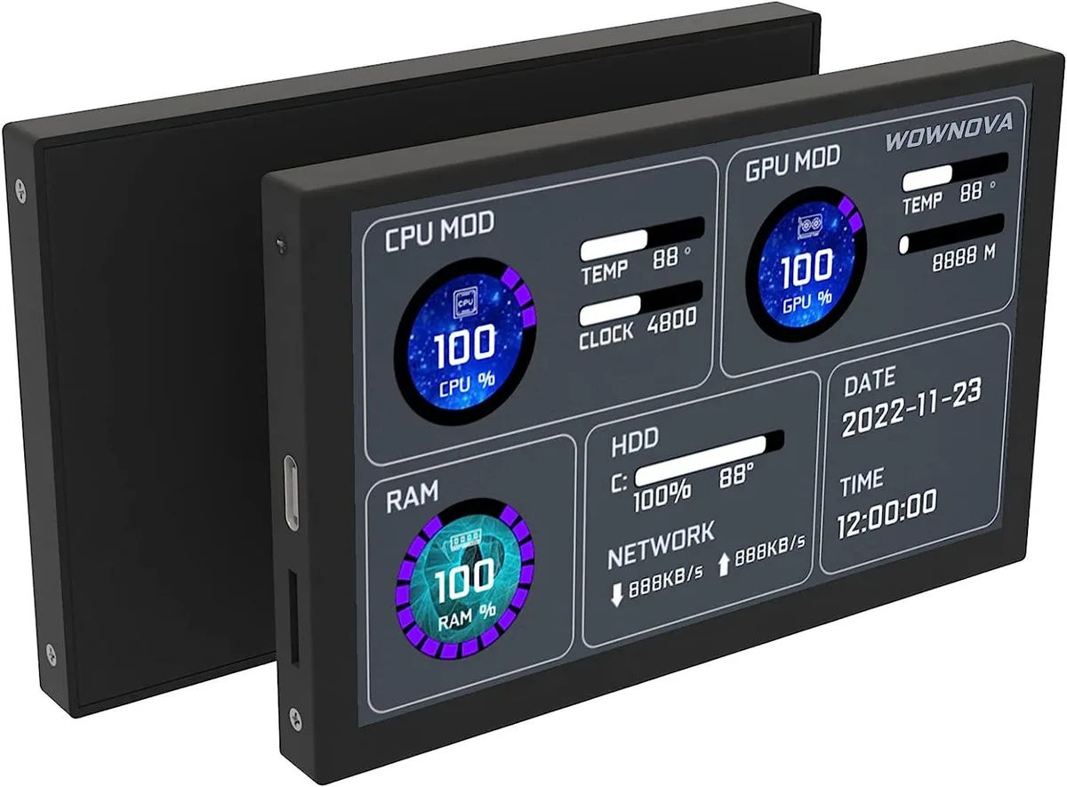 BFKK BFKK 5" PC Temp Monitor 800x480 IPS USB-C 16G Black — product photo