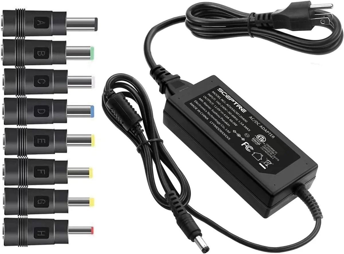Kenuco Kenuco 12V 4A AC/DC power adapter 5.5x2.1mm 8 tips — product photo