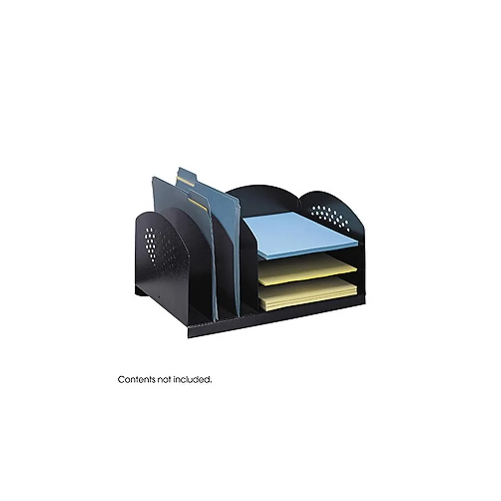 Safco Products Safco Products 3167BL Steel Desk Organizer 16x11x8 Black office furniture — product photo