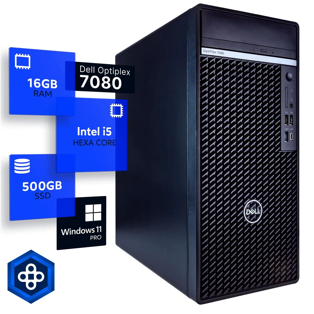 DELL DELL OptiPlex 7080 Tower desktop PC i5-10500 3.4GHz 16GB DDR4 500GB SSD Windows 11 Pro — product photo