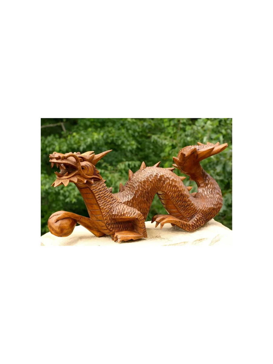 G6 Collection G6 Collection Wooden Crawling Dragon Sculpture 12 home accent — product photo