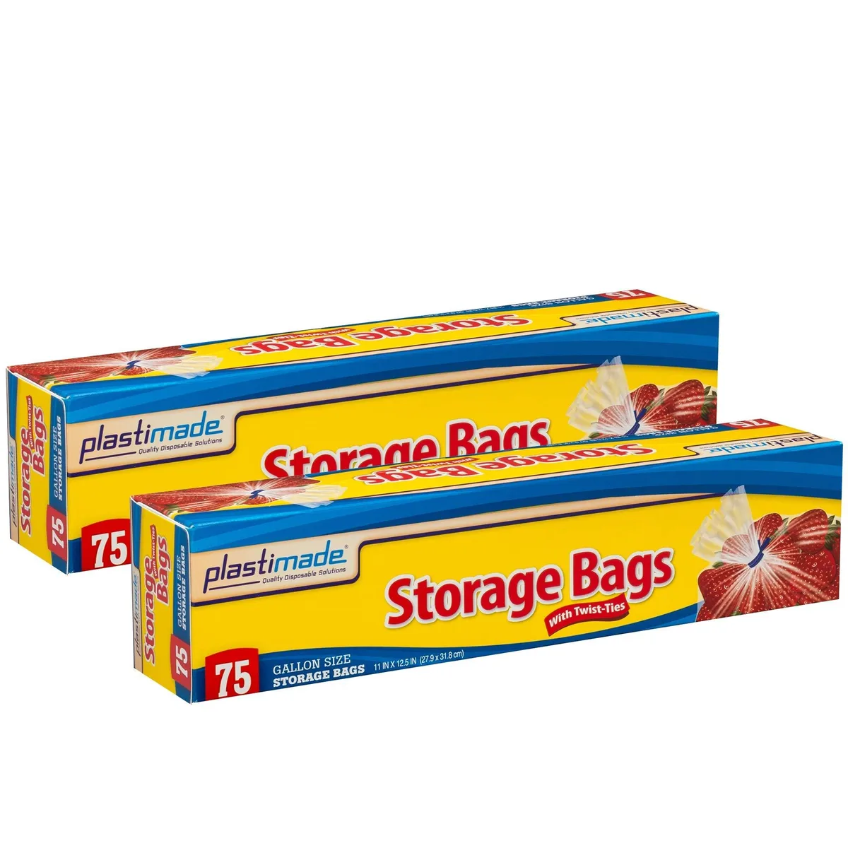 Pack of 150 clear plastic storage bags with twist ties 11 by 12.5 inches