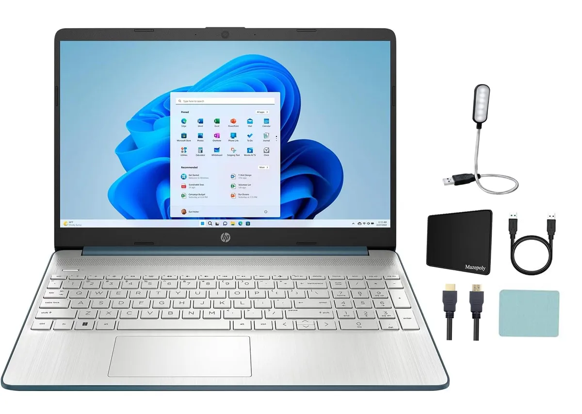 HP HP 15.6" laptop i3-1115G4 8GB 512GB NVMe Spruce Blue — product photo