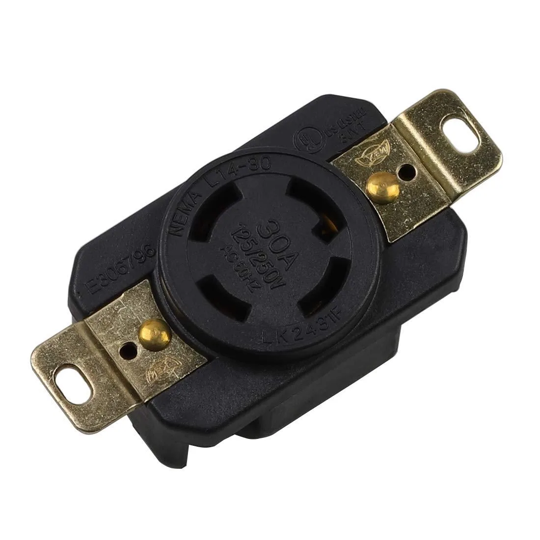 LORDWORLD LORDWORLD NEMA L14-30R 30A 125/250V 3 Pole 4 Wire Industrial Locking Female Receptacle LK-2431F — product photo