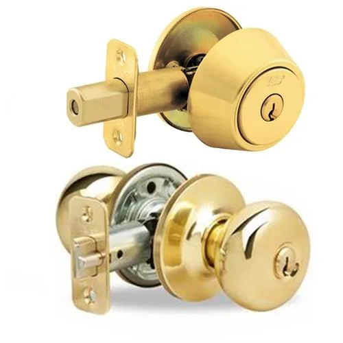 Yale Yale 827-605 Polished Brass US3 Heavy Duty Deadbolt and Knobset Door Lock — product photo