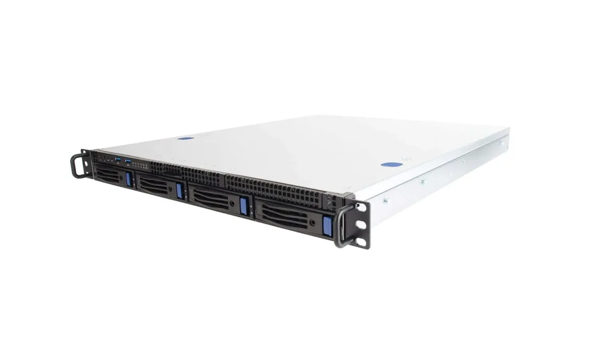In Win In Win RS104-02SN-S500.H.R 1U server chassis 400W 80+ Gold 4×2.5/3.5 hot-swap 12Gb/s SAS SATA — product photo
