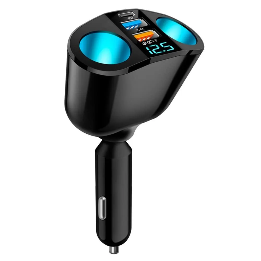  Aokdom 5 Port Cigarette Lighter Splitter PD QC 2.4A — product photo