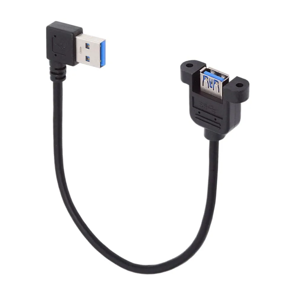 Fervit Fervit Right Angled USB 3.0 Male to Female Type-A Panel Header Cable 90 Degree 30cm — product photo