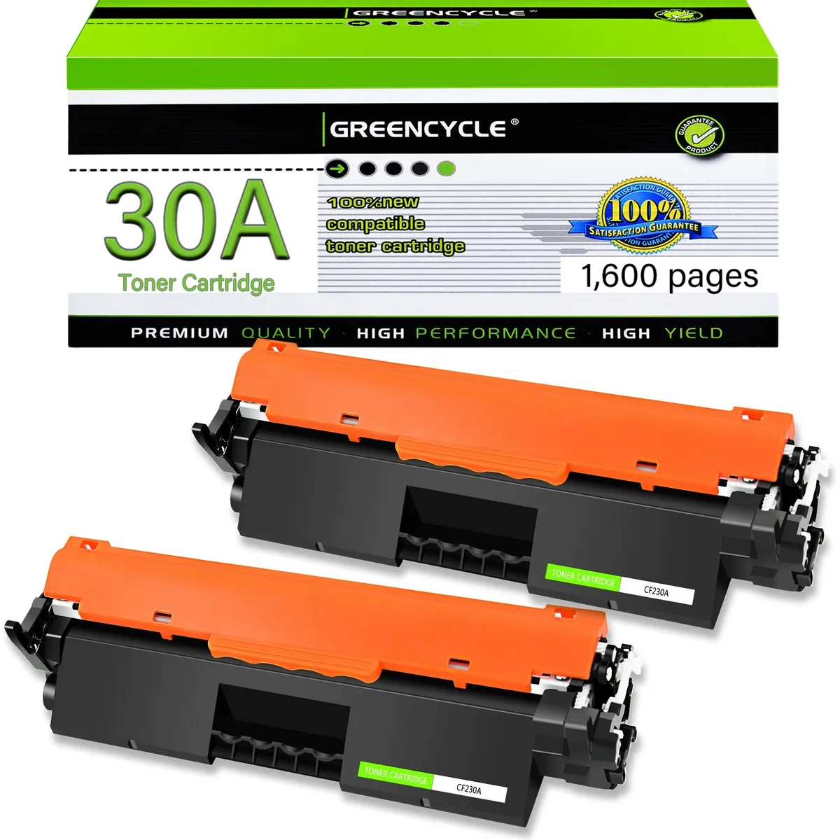GREENCYCLE GREENCYCLE CF230A Black Toner Cartridge 2 Pack 1600 Pages — product photo