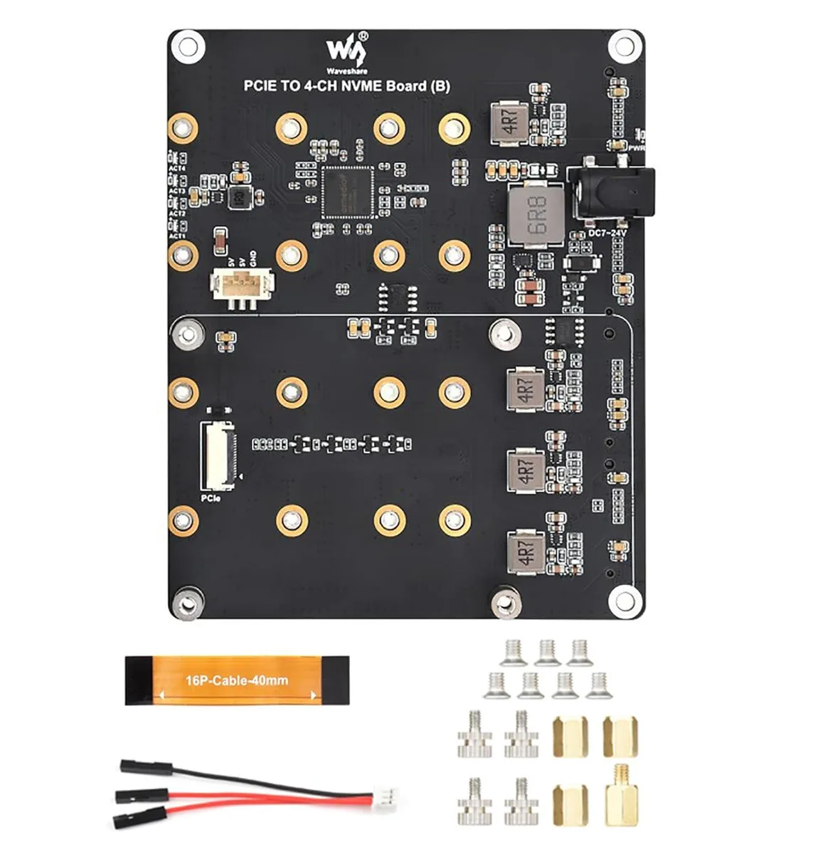 LORDWORLD LORDWORLD PCIe to 4-Ch NVMe M.2 Adapter Board for Raspberry Pi 5 — product photo