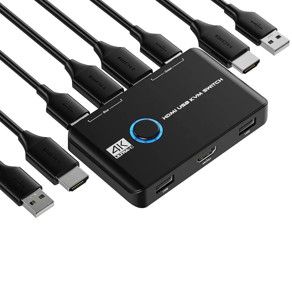 SMA SMA 2 Port HDMI KVM Switch 4K@60Hz 2 Computers 1 Monitor — product photo