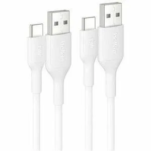 Belkin Belkin CAB021FQ1MWH2PK USB-A to USB-C cable 15W 3.3ft white 2-pack — product photo