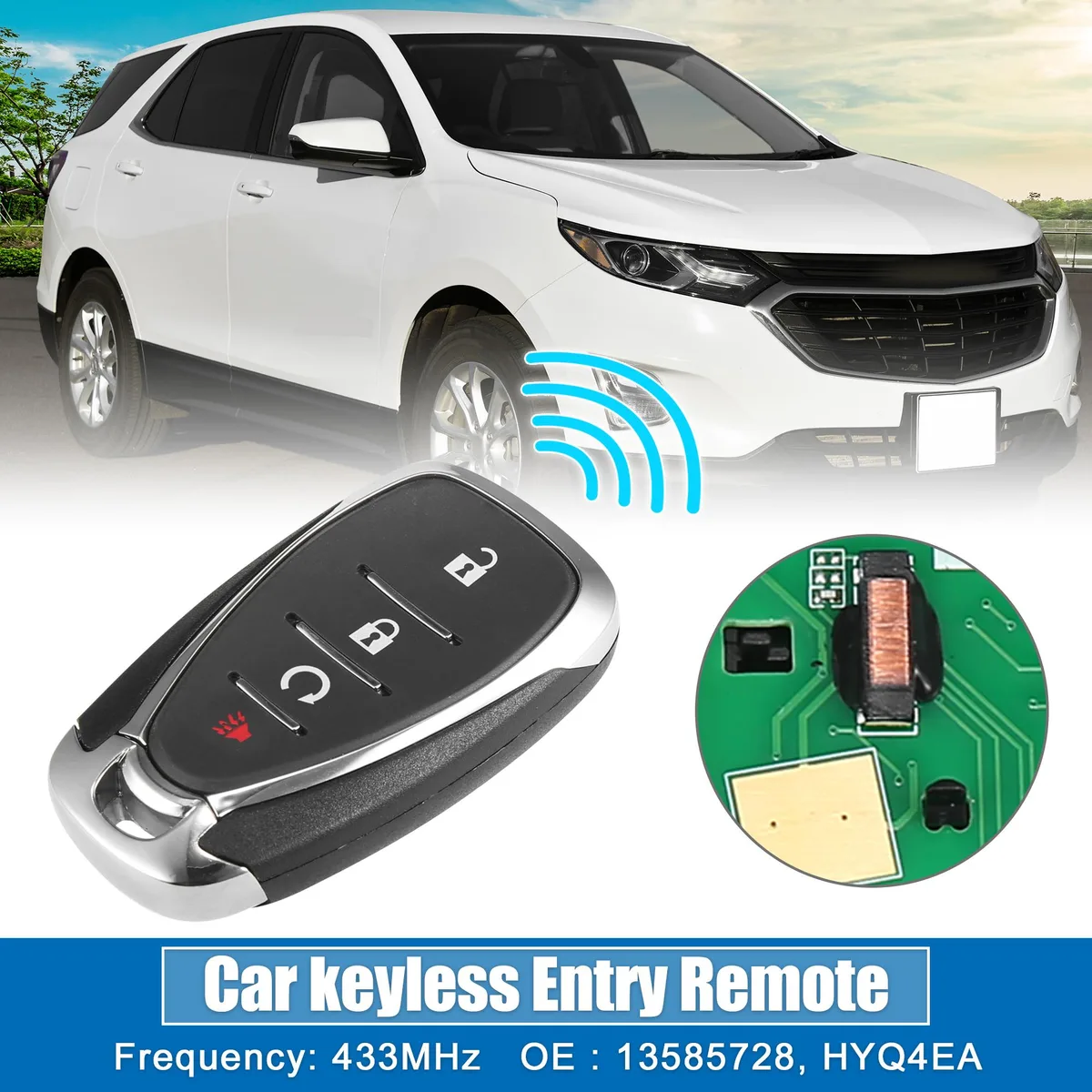 Unique-Bargains Unique-Bargains 4-Button Proximity Key Fob HYQ4EA Chevrolet Cruze 2017-2019 433MHz 46 Chip — product photo