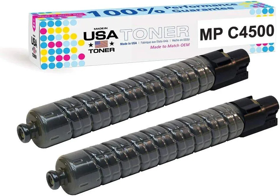 MADE IN USA TONER MADE IN USA TONER Black Toner Cartridge 2 Pack for Ricoh MP C3500 MP C4500 — product photo
