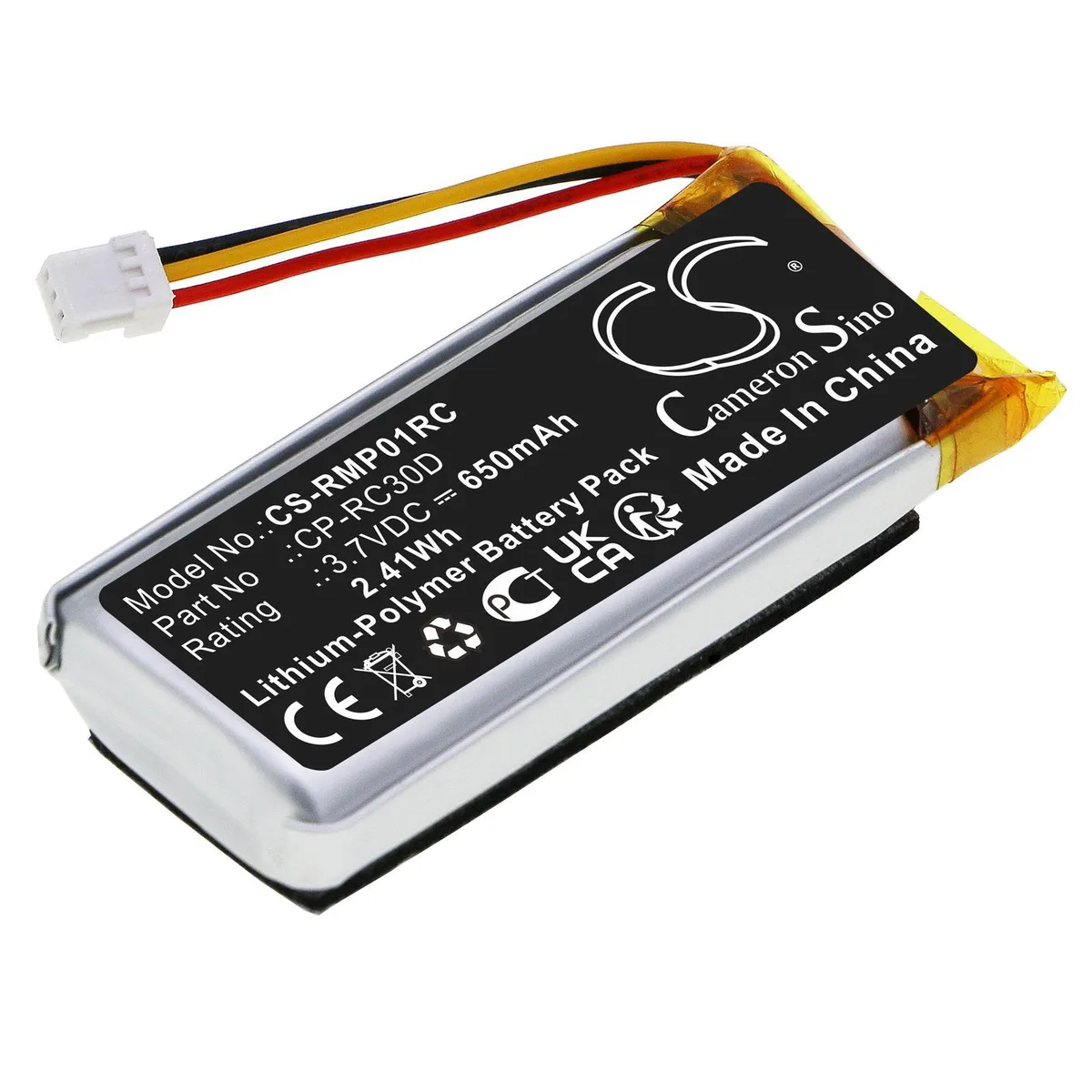 Small rectangular battery pack with green label