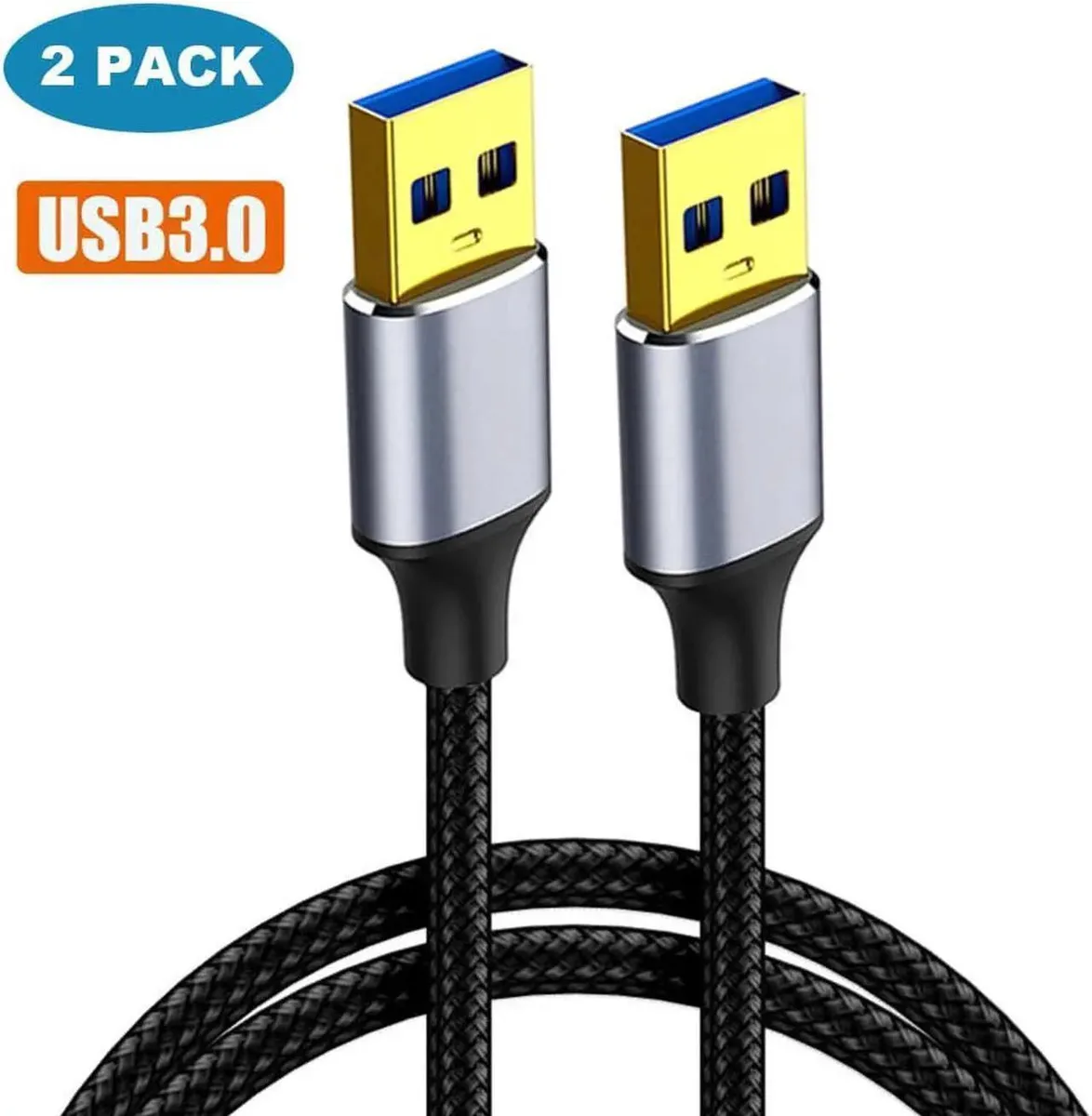 Vszerda Vszerda USB 3.0 A to A male cable 2 pack 10 ft — product photo