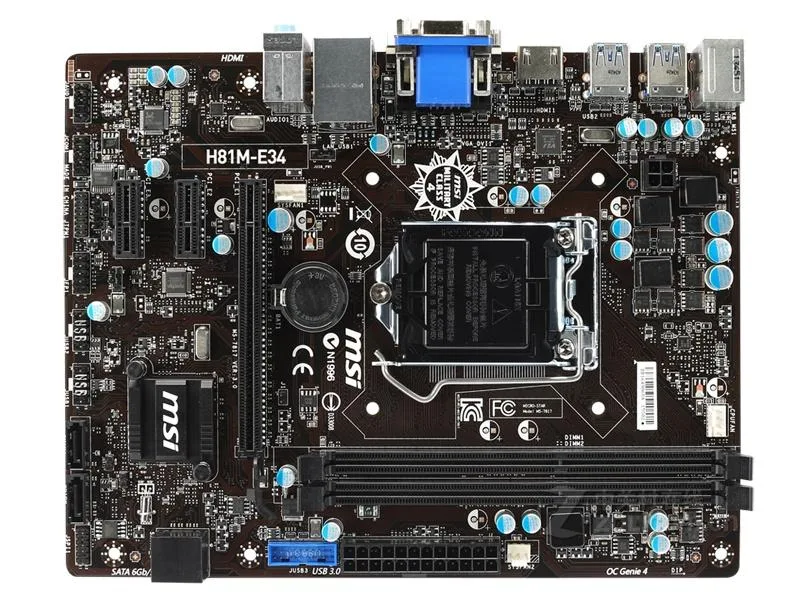 MSI MSI H81M-E34 Intel H81 motherboard LGA 1150 DDR3 16GB Micro ATX — product photo