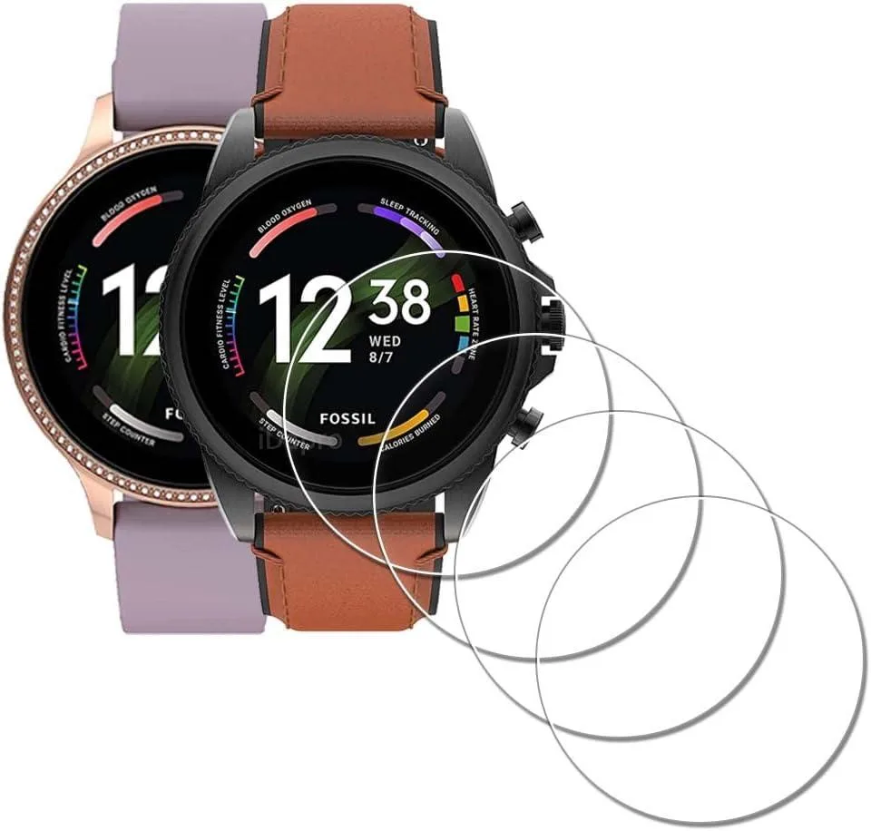 ETEIZU ETEIZU Tempered Glass Screen Protector 4-Pack for Fossil Gen 6 42mm/44mm — product photo