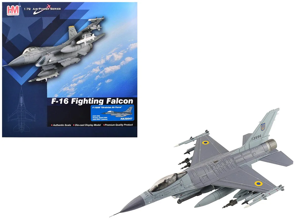 Hobby Master Hobby Master Lockheed F-16AM Fighting Falcon Ukrainian Air Force UA24-3596 1/72 Diecast Model — product photo