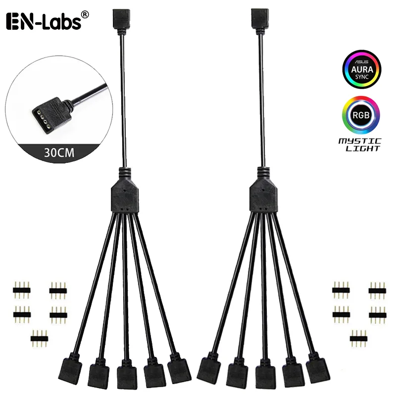 EN-Labs EN-Labs 1-to-5 4-Pin RGB Splitter Cable Two-Pack — product photo