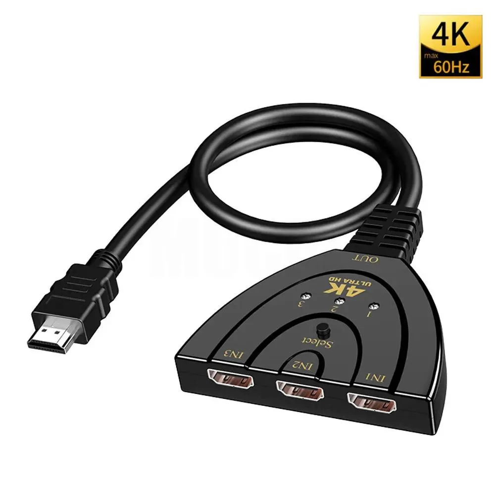 YINGHUA YINGHUA 3‑port HDMI KVM switch 4K 30 36‑bit 1.3 1080 8.91G — product photo
