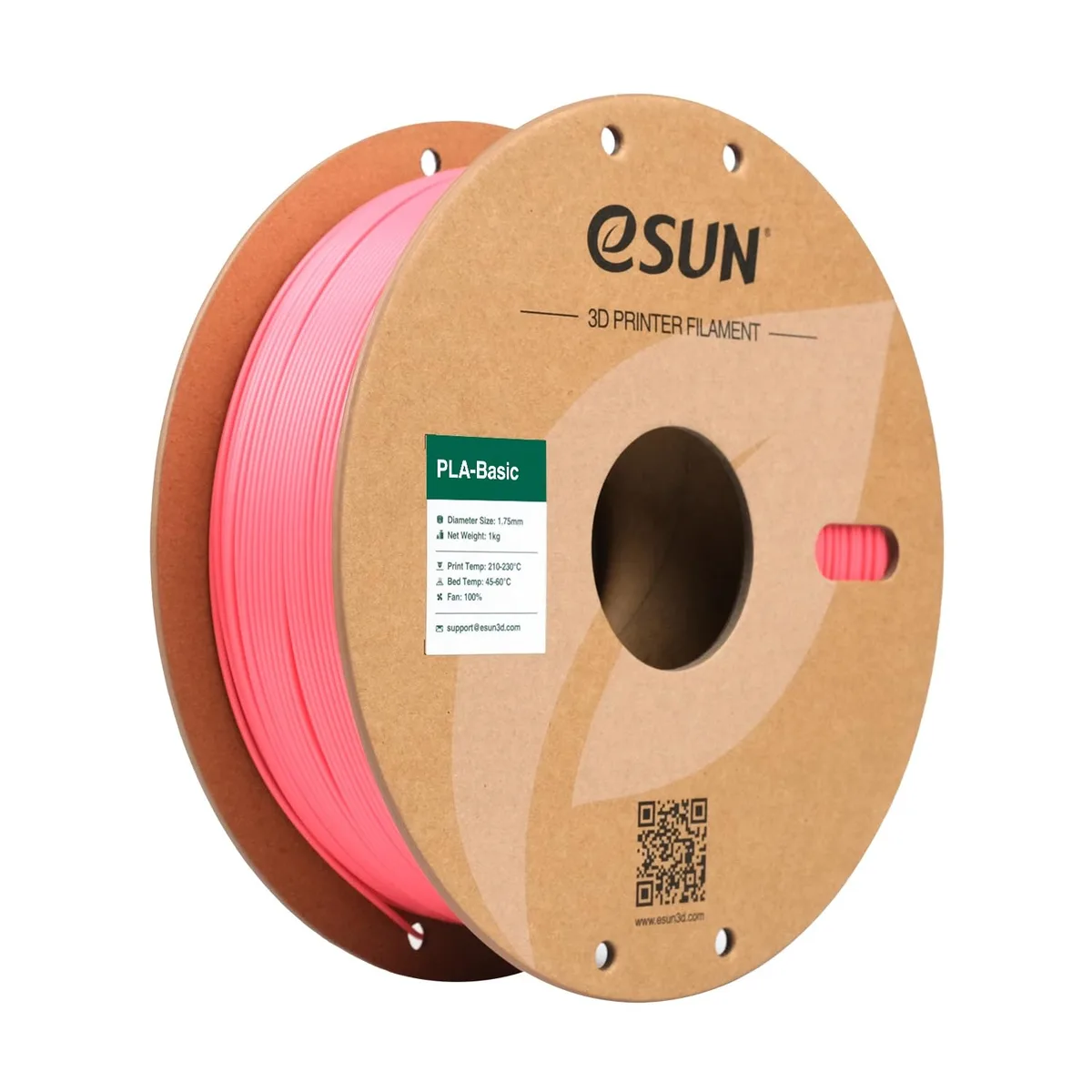 Pink 1.75 mm PLA filament on a 1 kg spool, vacuum-sealed with desiccant