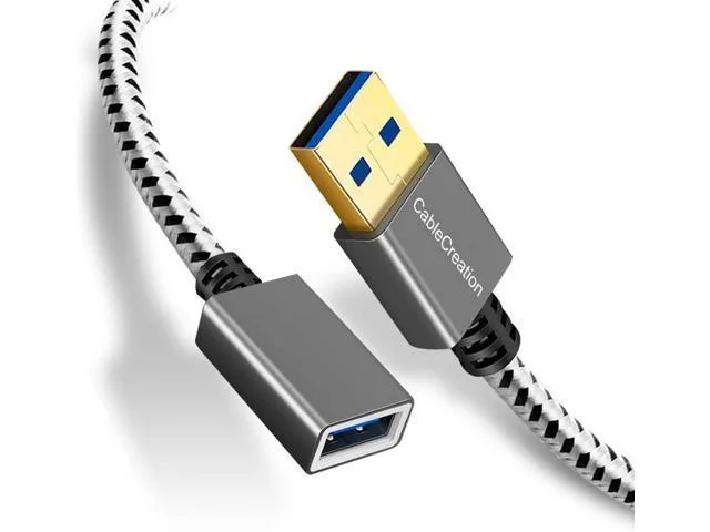ORVIX ORVIX USB 3.0 Extension Cable 1ft Male to Female Space Gray Aluminum — product photo