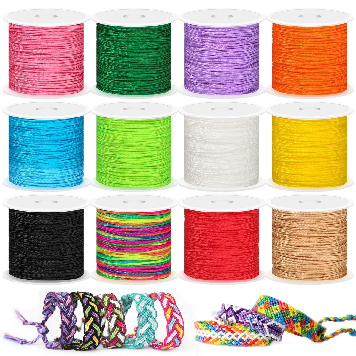  Evening Crystals NSB0001 12 Rolls Nylon Jewelry Cord 1 mm 15 yd — product photo