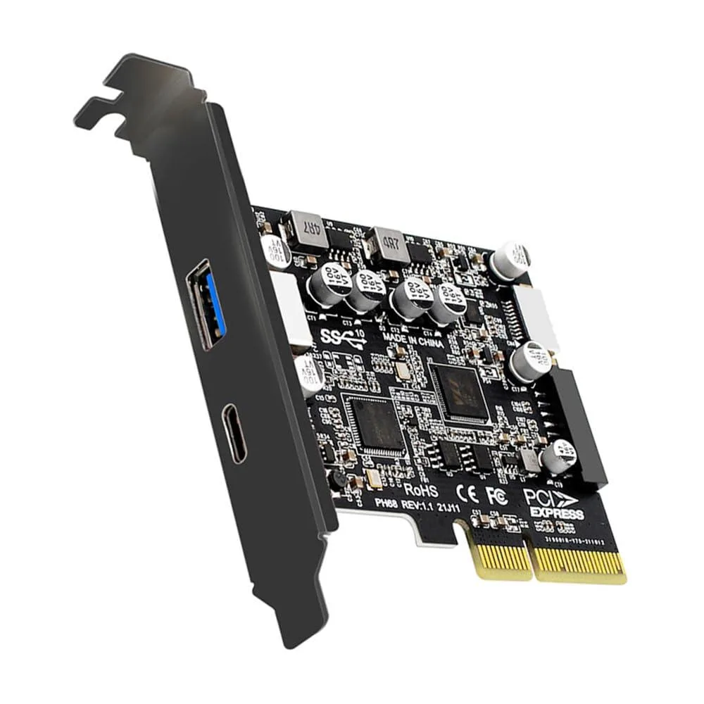 Fervit Fervit PCI-E 4X 4 Port USB 3.1 Gen2 10Gbps Expansion Card ASM3142 VL822 — product photo