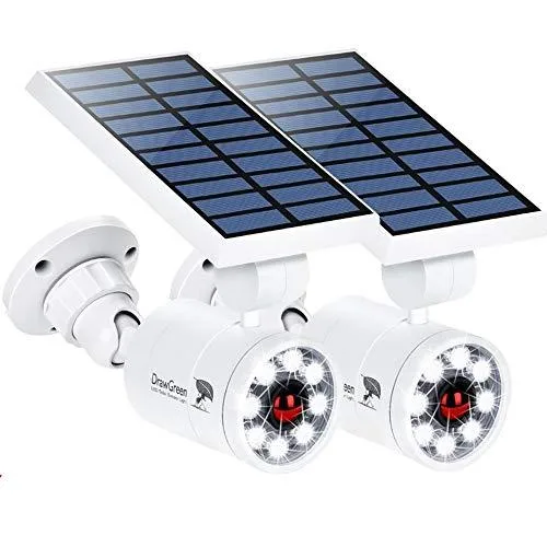 White aluminium solar floodlight kit with motion sensor and LED lens