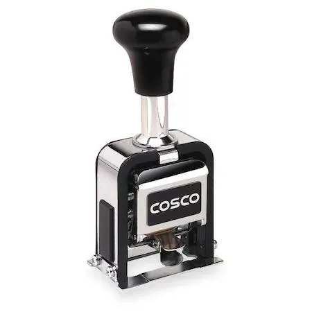COSCO metal self-inking numbering stamp six bands font 18