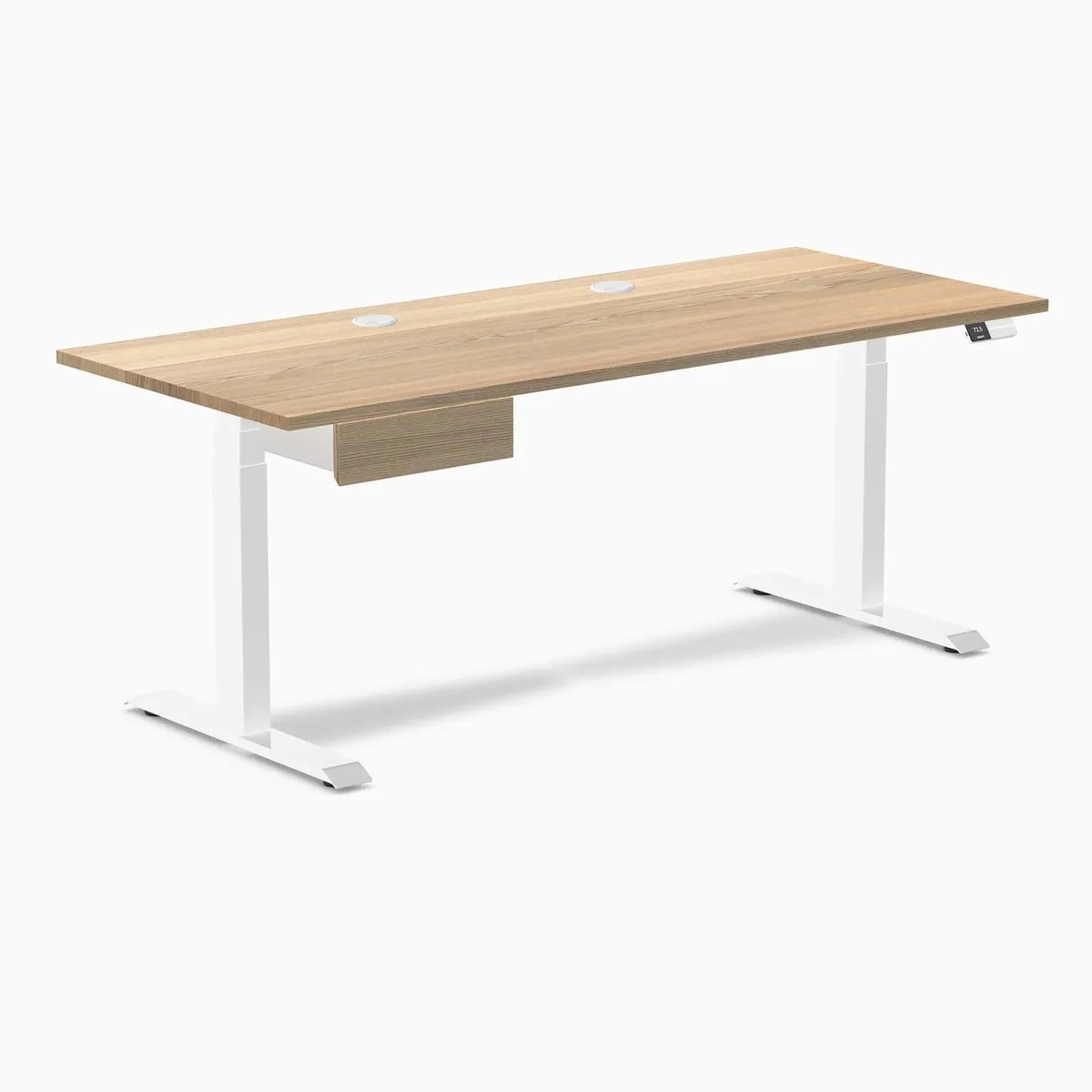 Desky Desky Dual Hardwood Standing Desk White Ash 72 x 30 in with Grommets White — product photo