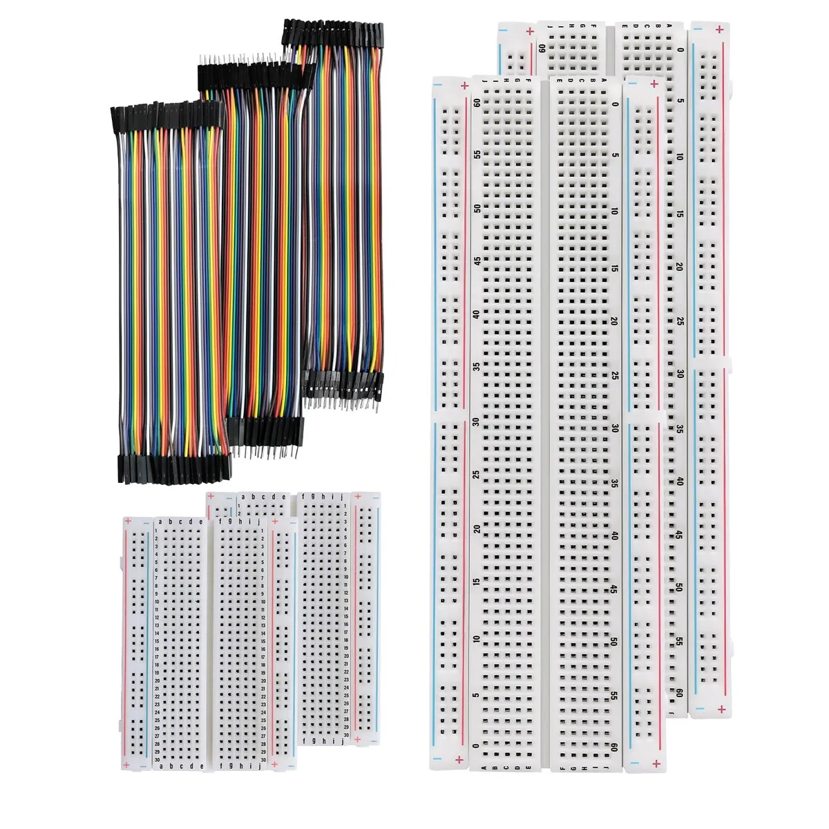  124 Pcs Breadboard Kit Jumper Wires 2×830 &amp; 2×400 Tie Points 120 Wires — product photo
