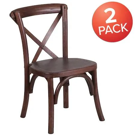 Flash Furniture Flash Furniture HERCULES Series Kids Mahogany Cross Back Chair (2 Pack) — product photo