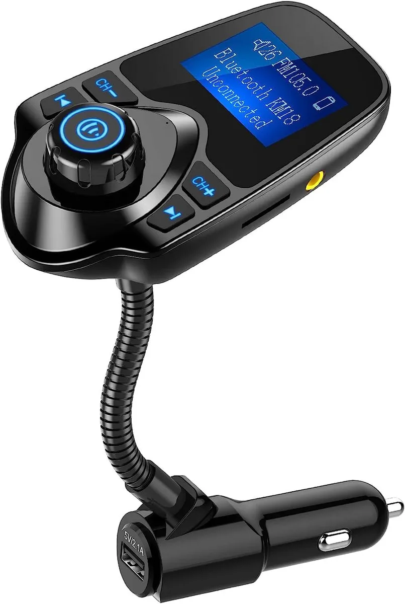 KEHIPI KEHIPI KM18 FM Transmitter Car Charger 1.44 Inch Display Gooseneck — product photo