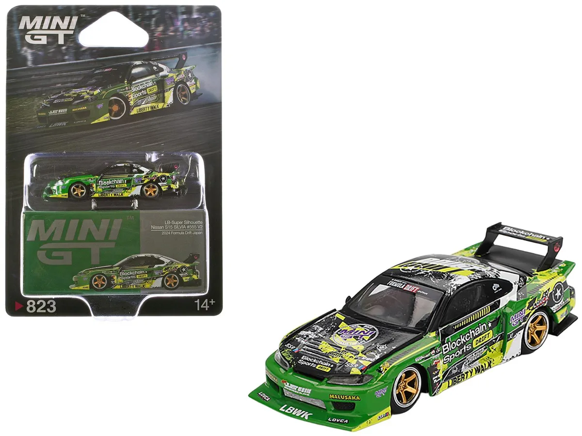 Mini GT Mini GT Nissan LB-Super Silhouette S15 #555 V2 Formula Drift Japan 2024 1/64 hobby collectible — product photo