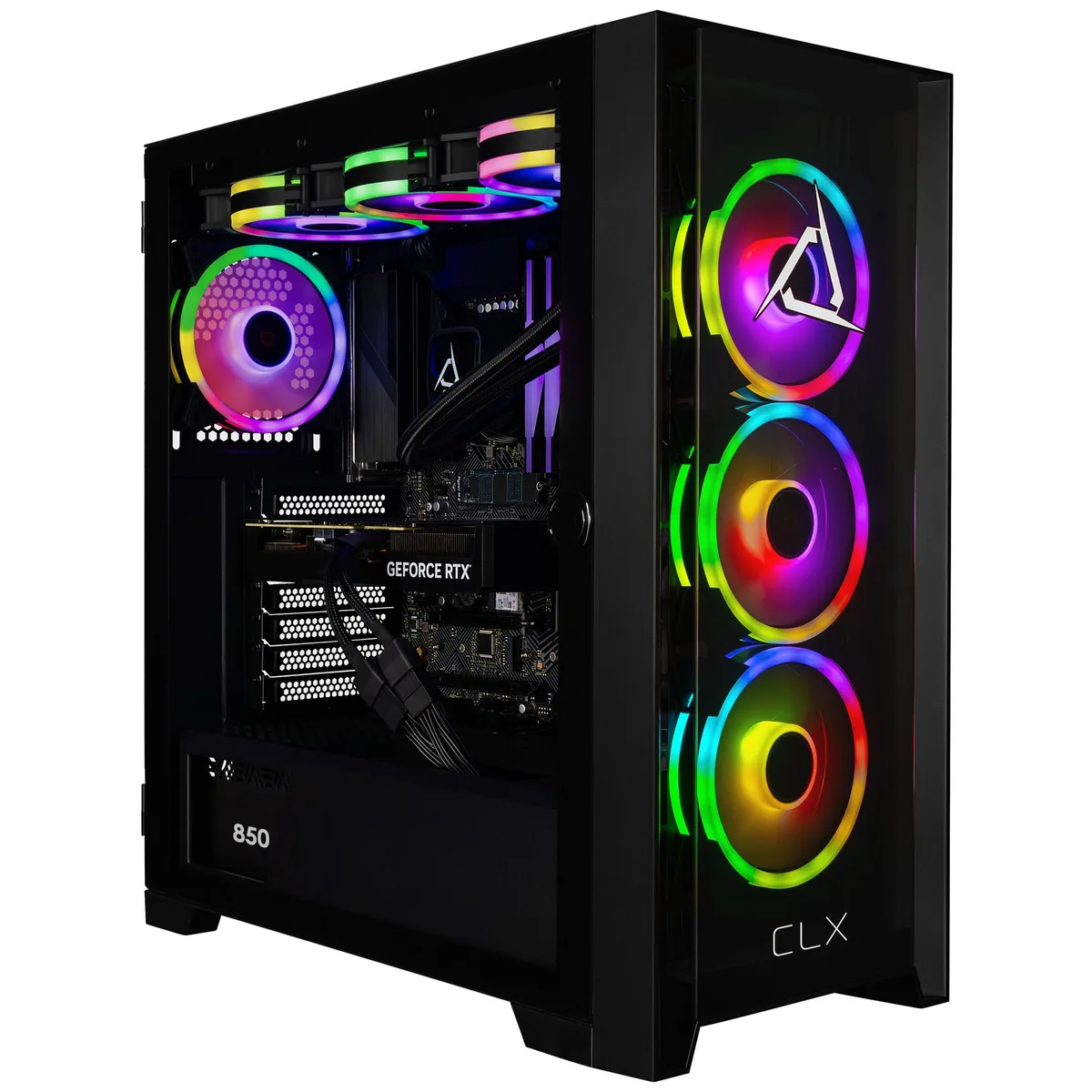 CLX Gaming CLX Gaming TGMSETRTZ5107BM Gaming PC Intel Core Ultra 9 285K 64GB DDR5 RTX 5090 32GB GDDR7 2TB NVMe 4TB HDD — product photo