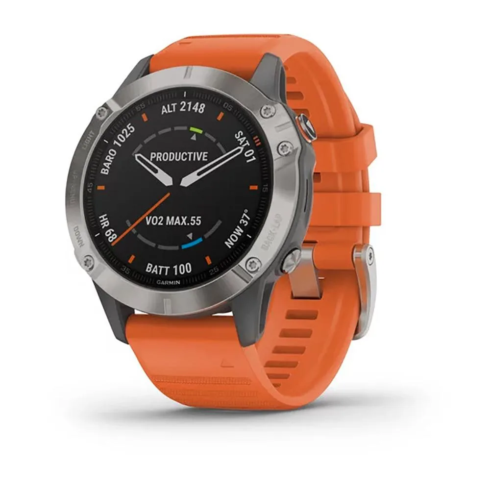 Garmin Garmin fenix 6 Sapphire Orange smart watch — product photo