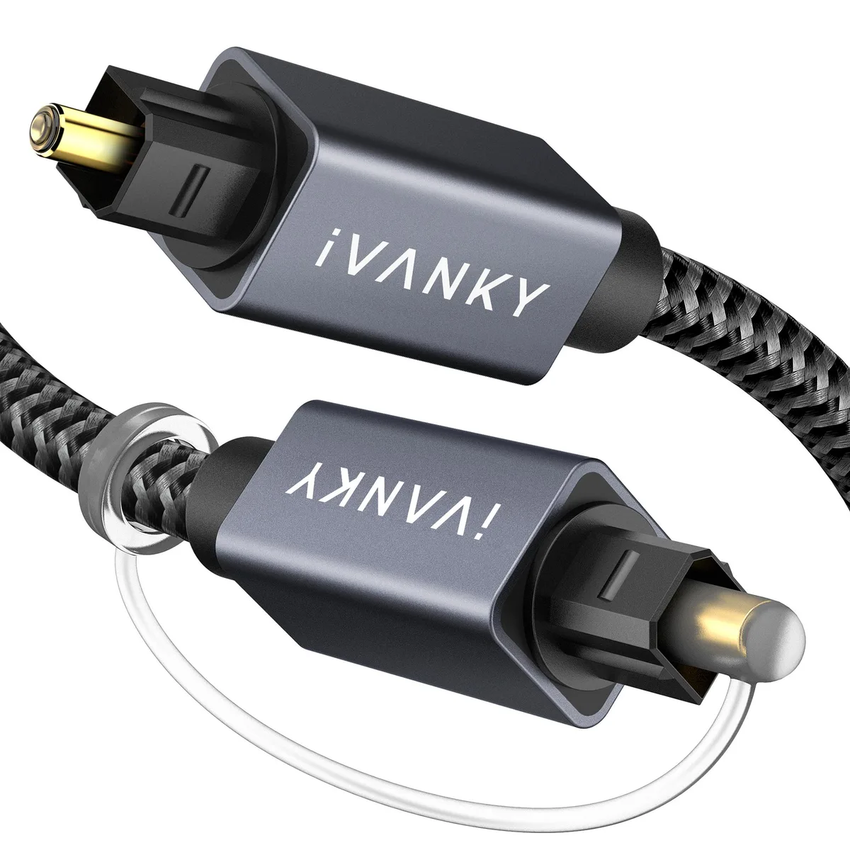 ivanky ivanky VAB05 Toslink Digital Optical Audio Cable 15 ft 4.5 m Braided 24K Gold-Plated — product photo
