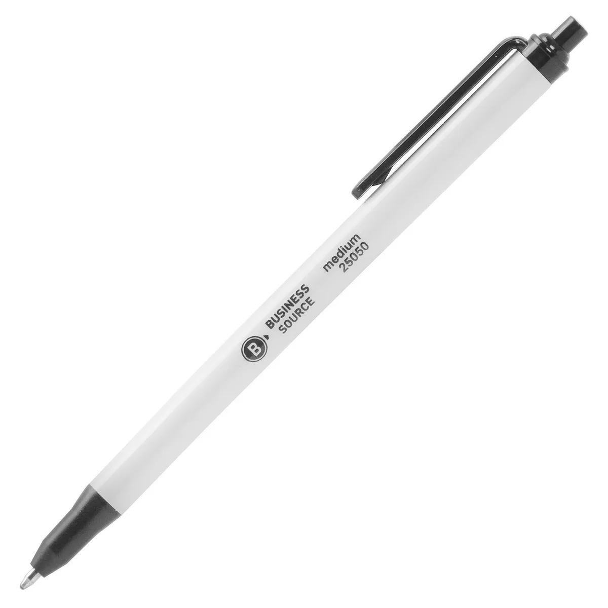 Business Source Business Source 25050 Retractable Ballpoint Pens Medium Point Black Ink 1 Dozen — product photo