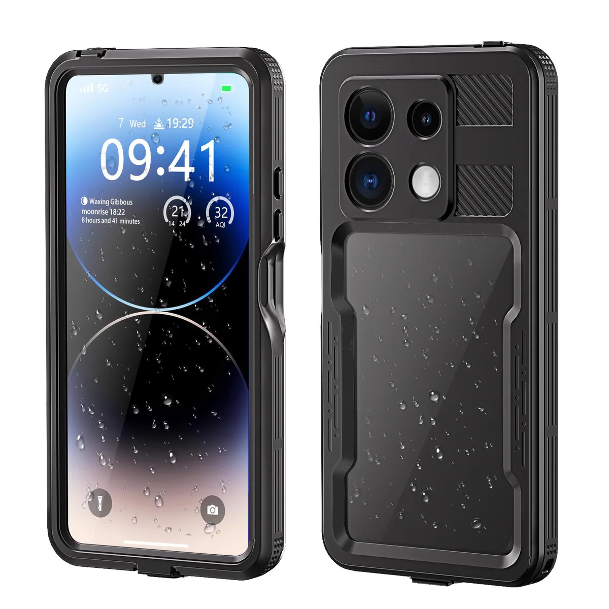 BONAEVER BONAEVER Waterproof Case for Xiaomi Redmi Note 13 Pro 5G IP68 Black — product photo