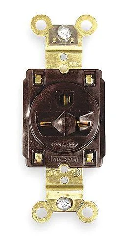Hubbell Incorporated Hubbell Incorporated HBL5461 Straight Blade Receptacle 6-20R 20 A Brown — product photo
