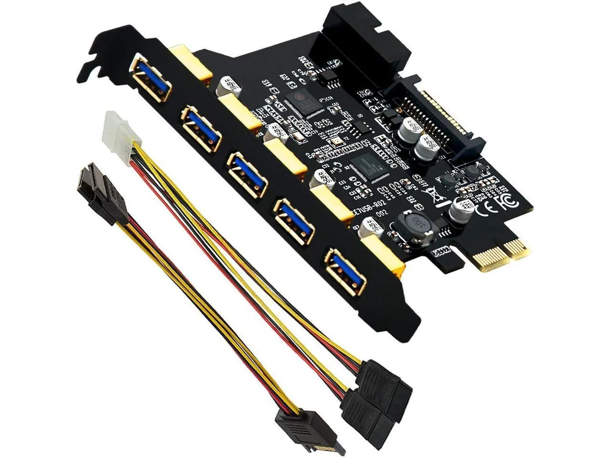 BONAEVER BONAEVER PCI-E to USB 3.0 5-Port Expansion Card 15-Pin Power Connector — product photo