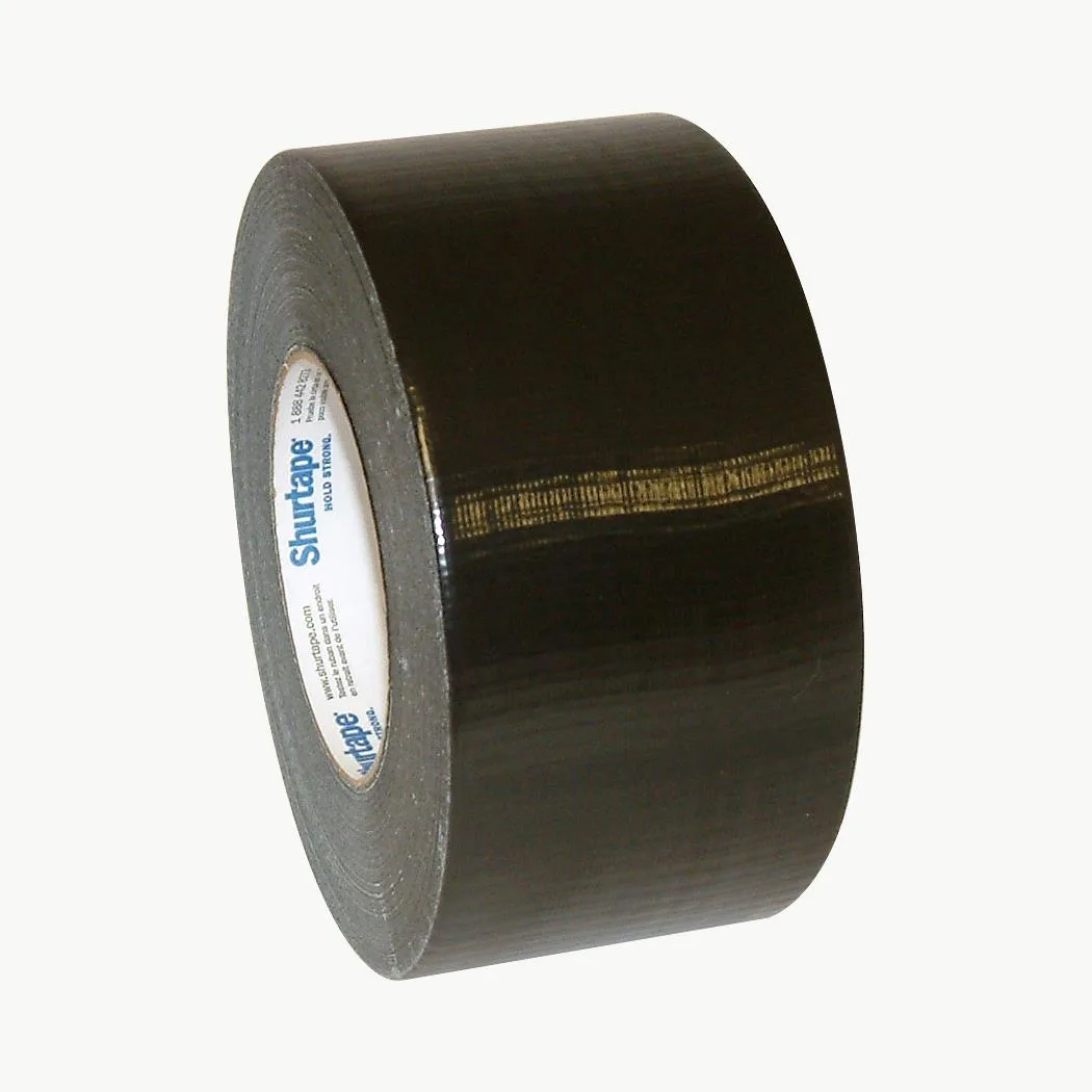 Roll of black duct tape on a 3-inch core, matte cloth-backed finish, industrial grade appearance