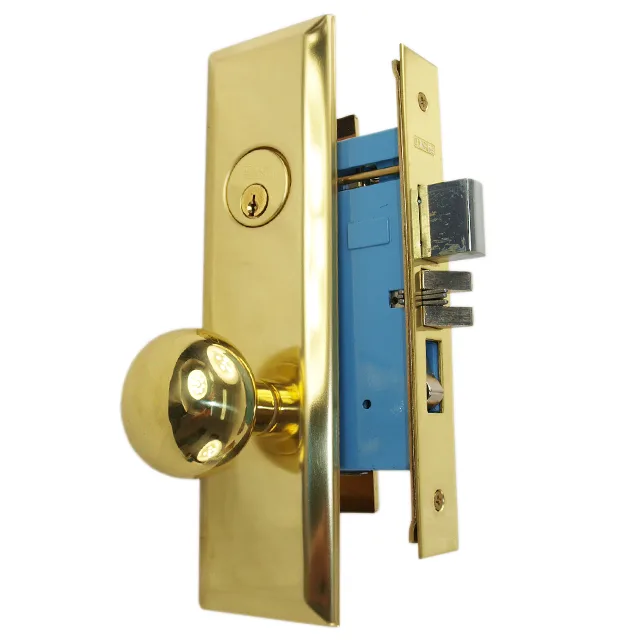 Marks USA Marks USA New Yorker 7NY10A/3 Polished Brass Left Hand Mortise Entry Lock Set — product photo