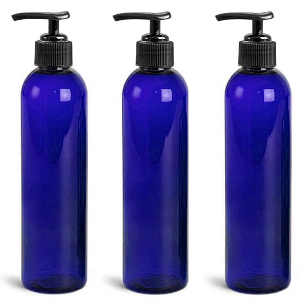Vandue Corporation Vandue Corporation Royal Massage 8oz Bullet Round Bottle with Saddle Pump Blue 3 7.5 .2500 — product photo