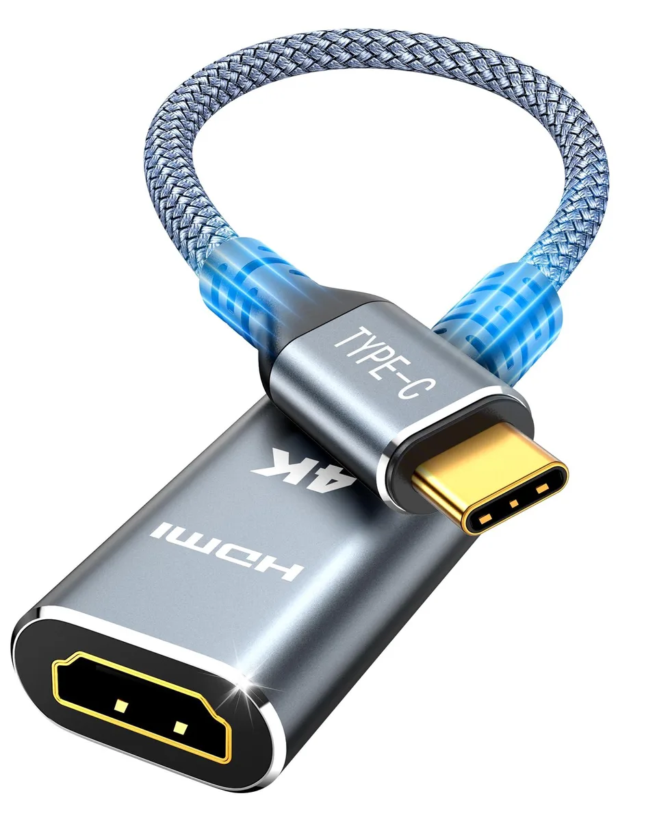No Sew No Sew USB-C to HDMI Adapter Grey 90 degree 4K@60Hz — product photo